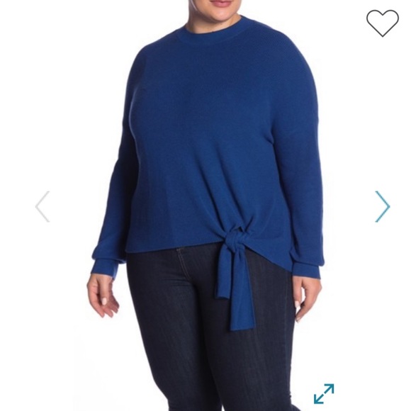 Abound Solid Tie Front Sweater - Picture 2 of 6